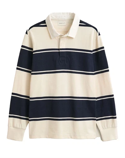 Gant - Striped Rugger Polo - Evening Blue